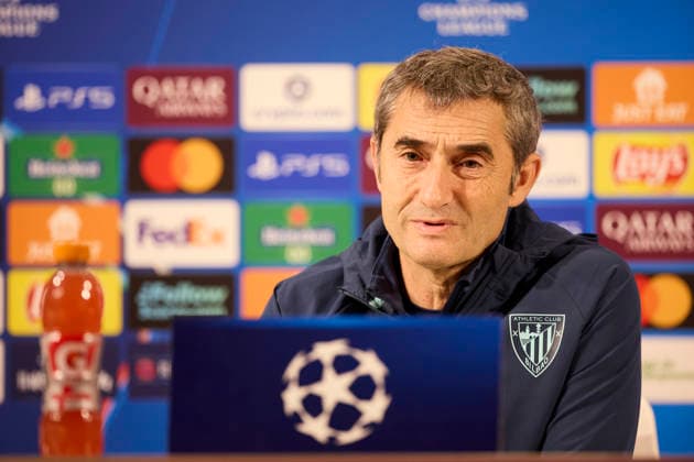 Athletic Club v Paris Saint-Germain FC - UEFA Champions League 2025-26 League Phase MD6 Ernesto Valverde head coach of Athletic Club looks on during the press conference, PK, Pressekonferenz prior to the UEFA Champions League 2025-26 League Phase MD6 match between Athletic Club and Paris Saint-Germain FC at San Mames on December 9, 2025, in Bilbao, Spain. Bilbao San Mames Basque Coountry Spain RL_ATHvPSG_CL_000027 Copyright: xRicardoxLarreinax
