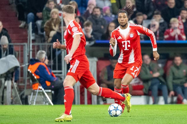 Michael Olise 17 (FC Bayern Muenchen), FC Bayern Muenchen vs. Sporting Clube de Portugal, Fussball, UEFA Champions League, 6. Spieltag, 09.12.2025 DFB regulations prohibit any use of photographs as image sequences and or quasi-video Muenchen Bayern Deutschland