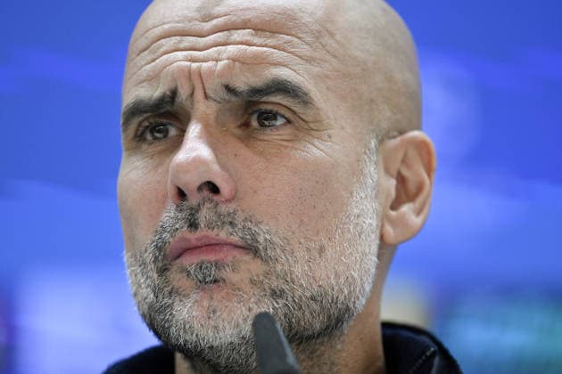 Ahead of Real Madrid v Manchester City - UEFA Champions League MADRID, SPAIN - DECEMBER 9: Head coach Pep Guardiola of Manchester City attends a press conference, PK, Pressekonferenz with the attendance of his player Bernardo Silva (not seen) ahead of UEFA Champions League week 6 football match between Real Madrid and Manchester City at Bernabeu Stadium in Madrid, Spain on December 9, 2025. Burak Akbulut Anadolu Madrid Spain. Editorial use only. Please get in touch for any other usage.  Copyright: x2025xAnadoluxBurakxAkbulutx