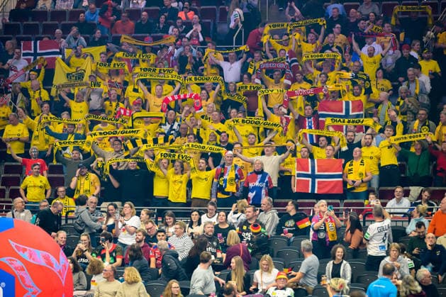 Handball, Frauen WM, Viertelfinale: Deutschland - Brasilien Fankurve Fans Fanblock Norwegische Fussballfans Dortmund Westfalenhalle Nordrhein-Westfalen Deutschland