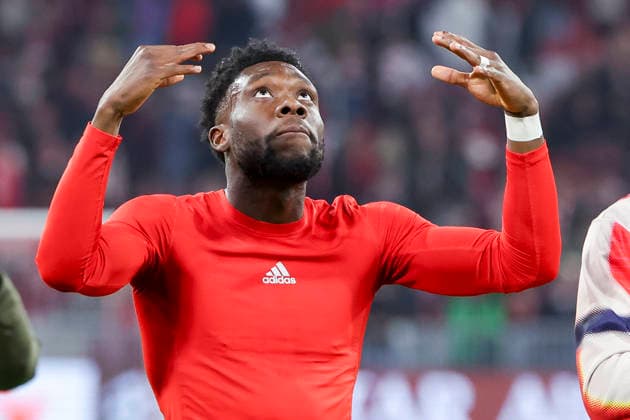 Alphonso Davies (FC Bayern Muenchen) jubelt, UEFA Champions League 2025 26 League Phase MD6, FC Bayern München v Sporting Clube de Portugal, Football Arena Munich am 09. December 2025 in München, Deutschland. (Foto von Marco Steinbrenner DeFodi Images) Alphonso Davies (FC Bayern Muenchen) cheers, UEFA Champions League 2025 26 League Phase MD6, FC Bayern München v Sporting Clube de Portugal, Football Arena Munich, December 9, 2025 in Munich, Germany. (Photo by Marco Steinbrenner DeFodi Images)