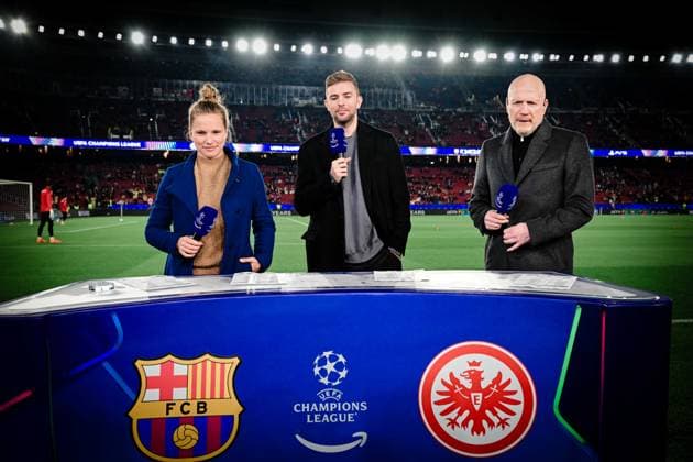 Tabea Kemme, Christoph Kramer uns Matthias Sammer, FC Barcelona, Barca vs. Eintracht Frankfurt, Champions League, Gruppenphase, 6.Spieltag, 09.12.2025 Barcelona Katalonien Spanien