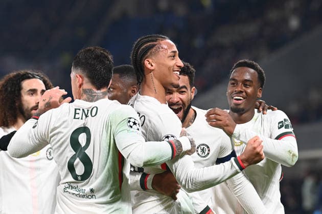 Joao Pedro (Chelsea Fc) celebrated by his teammate after his goal during Atalanta BC vs Chelsea FC, UEFA Champions League football match in Bergamo, Italy, December 09 2025  Copyright: xGianlucaxRicci IPAxSportx xipa-agency.netx xx IPA_68961655 IPA_Agency_IPA68961655