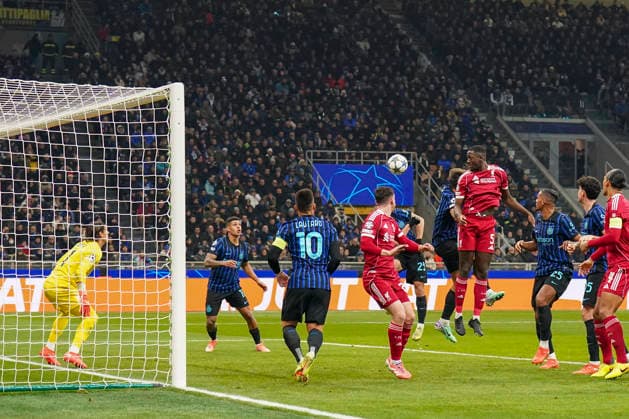 Inter Milan v Liverpool, UEFA Champions League Liverpool defender Ibrahima KonatÃ (5) scores a goal 0-1, later ruled out during the Inter Milan v Liverpool UEFA Champions League 2025 26 League Phase MD6 match at the San Siro Stadium, Milan, Italy on 9 December 2025 Credit: Robbie Hoad Every Second Media Editorial use only. All images are copyright Every Second Media Limited. No images may be reproduced without prior permission. Copyright: xIMAGO EveryxSecondxMediax ESM-1702-0022 RobbiexHoadx xEveryxSecondxMediax
