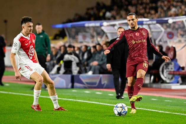 FOOTBALL : AS Monaco VS Galatasaray SK - UEFA Champions League - 09 12 2025 Leroy SanÃ (Galatasaray SK) - UEFA Champions League match between AS Monaco and Galatasaray SK on December 9, 2025 at the Louis II Stadium in Monaco. MonacoMonaco  Copyright: xWilliamxCannarellax