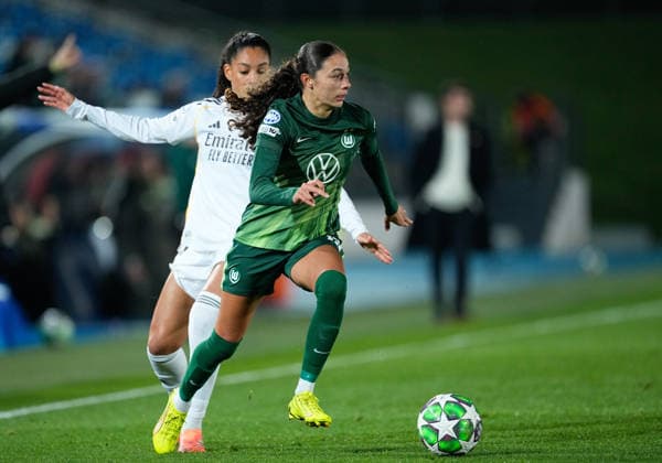 December 9, 2025, Valdebebas, Madrid, Spain: Kessya Bussy of Wolfsburg in action during the UEFA WomenÃ¢â‚¬â ¢s Champions League 2025 26 League Phase MD5, football match played between Real Madrid CF and VfL Wolfsburg at Alfredo Di Stefano stadium on December 09, 2025, in Valdebebas, Madrid, Spain. Valdebebas Spain - ZUMAa181 20251209_zaa_a181_127 Copyright: xOscarxJ.xBarrosox