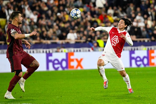 FOOTBALL : AS Monaco VS Galatasaray SK - UEFA Champions League - 09 12 2025 Takumi Minamino (ASM) - UEFA Champions League match between AS Monaco and Galatasaray SK on December 9, 2025 at the Louis II Stadium in Monaco. MonacoMonaco  Copyright: xWilliamxCannarellax