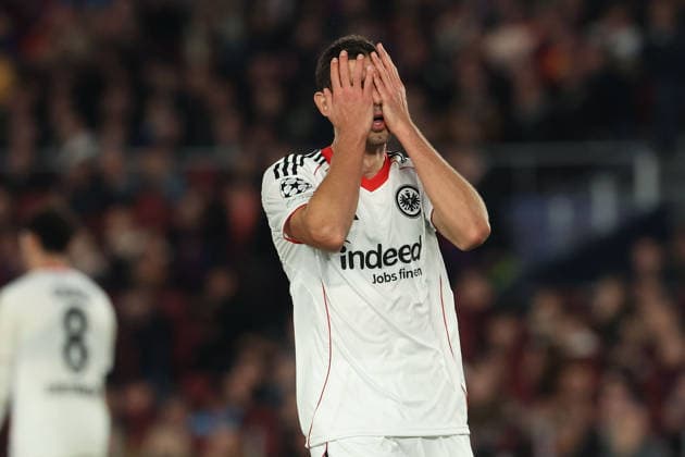 FBL-SPA CL FC Barcelona, Barca - Eintracht Frankfurt Ellyes Skhiri (Eintracht Frankfurt) disappointed during the Champions League phase Matchday 6 football match between FC Barcelona - Eintracht Frankfurt an Camp Nou Barcelona, on December 09, 2025. Copyright: JoaquimxFerreira