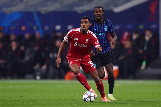 Ryan Gravenberch (Liverpool Fc) controls the ball, UEFA Champions League 2025 26 League Phase MD6, FC Internazionale Milano v Liverpool Fc, Stadio Giuseppe Meazza (San Siro), December 9, 2025, Milan, Italy.