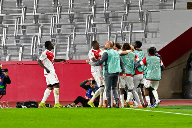 FOOTBALL : AS Monaco VS Galatasaray SK - UEFA Champions League - 09 12 2025 Joy AS Monaco - But Folarin Balogun UEFA - Champions League match between AS Monaco and Galatasaray SK on December 9, 2025 at the Louis II Stadium in Monaco. MonacoMonaco  Copyright: xWilliamxCannarellax