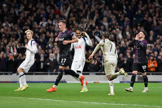 Spurs vs Slavia Prague Champions Leage GOAL Xavi Simons of Tottenham Hotspur scores his teams third goal from the penalty spot during the UEFA Champions League League Phase match: Tottenham Hotspur vs Slavia Prague at the Tottenham Hotspur Stadium London. London Tottenham Hotspur Stadium UK Copyright: xMartinxDaltonx Spurs_vs_SlaviaPrague_091225_MD_022