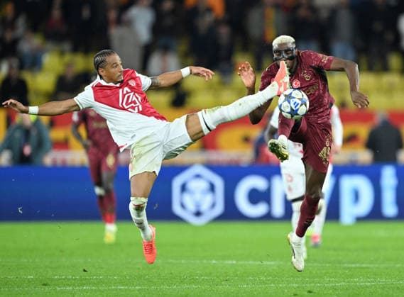Monaco v Galatasaray - UEFA Champions League MONACO, MONACO - DECEMBER 09: Victor Osimhen (R) of Galatasay, in action against Thilo Kehrer (L) of Monaco during the UEFA Champions League group stage week 6 match between AS Monaco and Galatasaray at Stade Louis II in Monaco, Monaco on December 09, 2025. Mustafa Yalcin Anadolu Monaco Monaco. Editorial use only. Please get in touch for any other usage.  Copyright: x2025xAnadoluxMustafaxYalcinx