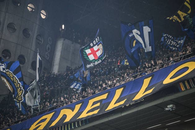 CALCIO - UEFA Champions League - Inter - FC Internazionale vs Liverpool FC Fc Inter supporters during the UEFA Champions League stage match Phase MD6 between Inter FC Internazionale and Liverpool FC, on 9th of December 2025, at Giuseppe Meazza San Siro Siro stadium in Milan, Italy Milano Italy  Copyright: xIPAxSport ABACAx