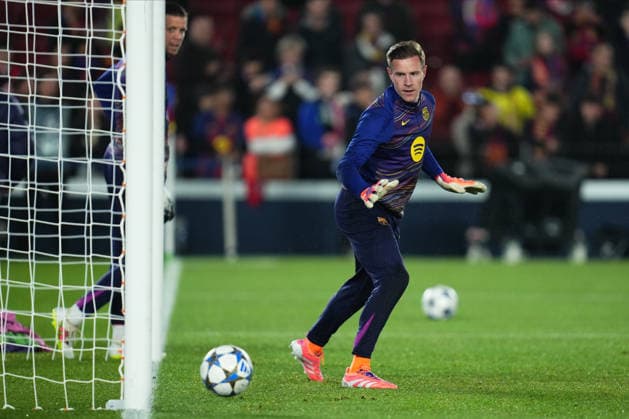 ESP: FC Barcelona, Barca v Eintracht Frankfurt. UEFA Champions League. Matchday 6. Marc-Andre Ter Stegen of FC Barcelona during the UEFA Champions League match, between FC Barcelona and Eintracht Frankfurt, Spotify Camp Nou Stadium on December 9 2025 in Barcelona, Spain. kpng Copyright: xBaguxBlancox xPRESSINx PS_251210_523