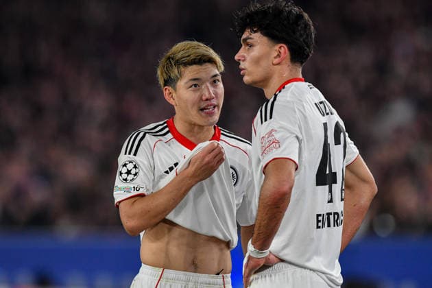 FC Barcelona, Barca v EINTRACHT FRANKFURT SPOTIFY CAMP NOU. BARCELONA. December 9,2025 FC BARCELONA vs EINTRACHT FRANKFURT December 9,2025 Ritsu Doan (20) of Eintracht Frankfurt (left) and Can Uzun (24) of Eintracht Frankfurt during the soccer match corresponding to the sixth match of the group stage of the UEFA Champions League between FC Barcelona and Eintracht Frankfurt at Spotify Camp Nou in Barcelona, Spain. Barcelona ESP Copyright: xS.xRosx