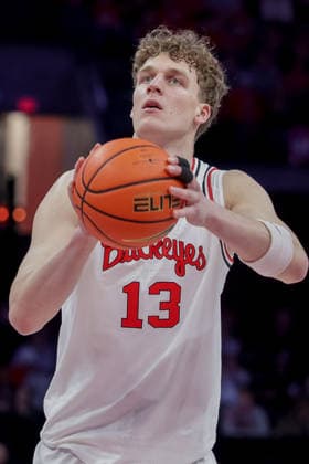 December 9, 2025, Columbus, Ohio, U.S: Ohio State Buckeyes center Christoph Tilly (13) shoots a free throw during the game between the Illinois Fighting Illini and the Ohio State Buckeyes at Value City Arena, Columbus, Ohio. Columbus U.S - ZUMAs304 20251209_zaf_s304_032 Copyright: xScottxStuartx