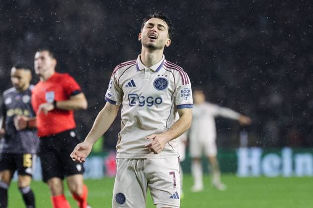BAKU , 10-12-2025 , Tofiq Bahramov Stadion , Season 2025 2026 , UEFA Champions League football , match between FK Qarabag and Ajax Amsterdam , picture shows Ajax player Raul Moro Qarabag - Ajax  x200102781x Copyright: