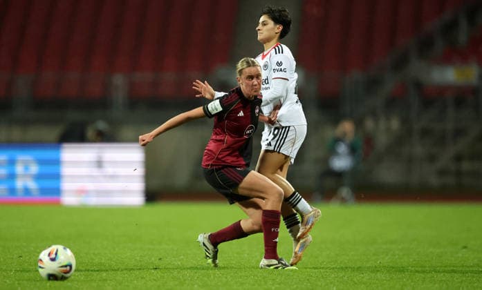 Svensson Senelius Klara - Acikgöz Dilara . 1.FC Nürnberg-Eintracht Frankfurt , Google Pixel Frauen-Bundesliga , Fußball , in den Max Morlock Stadion, in Nürnberg , Bayern, Deutschland. Dezember 10, 2025 . Photo by: Davide Elias IPA Photo Pressefoto DENL Copyright: xDavidexEliasx