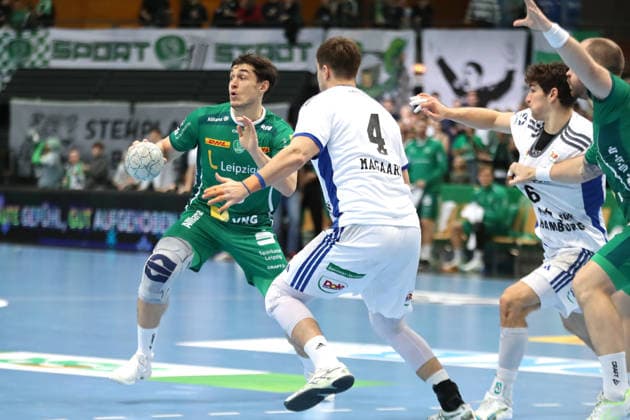 Handball DAIKIN HBL, SC DHfK Leipzig - HSV Hamburg; 10.12.2025 Matej Klima (13, SC DHfK Leipzig). Handball, DAIKIN HBL, 1. Bundesliga, Saison 2025 2026, 16. Spieltag: SC DHfK Leipzig vs. Handball Verein Hamburg am 10.12.2025 in der Quarterback Immobilien Arena Leipzig. Copyright: xBEAUTIFULxSPORTS JanxKaeferx