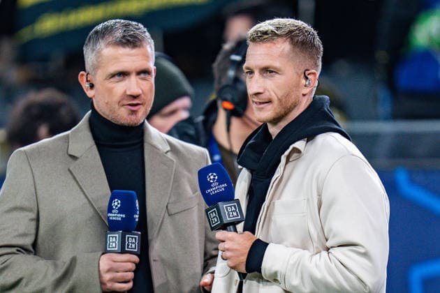10.12.2025, Borussia Dortmund vs. FK Bodo Glimt, UEFA Champions League, 6.Spieltag Marco Reus bei DAZN Regulations prohibit any use of photographs as image sequences and or quasi video Copyright: xBahhoxKarax