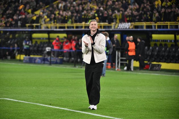 Marco Reus war zu Gast im Stadion und wurde von den Fans gefeiert 10.12.2025, Fussball, UEFA Champions League 2025 2026, 6. Spieltag, Borussia Dortmund - FK Bodö Glimt UEFA regulations prohibit any use of photographs as image sequences and or quasi-video Dortmund Signal Iduna Park Nordrhein Westfalen Deutschland