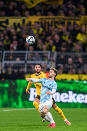 251210 Ole Didrik Blomberg of Bodo Glimt during the UEFA Champions League football match between Borussia Dortmund and Bodo Glimt on December 10, 2025 in Dortmund. Photo: Marius Simensen BILDBYRAN COP 238 MM0052 bbeng football fotball fotboll soccer uefa champions league mesterligaen bodo glimt borussia dortmund Copyright: MARIUSxSIMENSEN BB251210BB972
