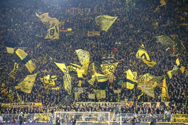 Fussball UEFA Champions League 2025 26, 6. Spieltag Ligaphase - Borussia Dortmund vs FK Bodo Glimt Bodo Glimt - Signal Iduna Park-Stadion (Dortmund):Spielstadion-Atmosphäre Dortmund Copyright: xAymanxAlahmedx