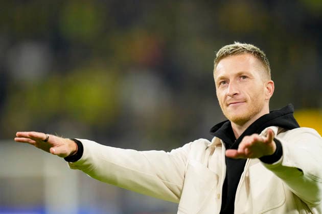 Marco Reus gestures during the UEFA Champions League 2025 26 League Phase MD6 match between Borussia Dortmund and FK Bodo Glimt at BVB Stadion Dortmund on December 10, 2025 in Dortmund, Germany. (Photo by Alex Gottschalk DeFodi Images)
