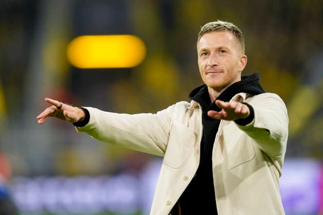 Marco Reus gestures during the UEFA Champions League 2025 26 League Phase MD6 match between Borussia Dortmund and FK Bodo Glimt at BVB Stadion Dortmund on December 10, 2025 in Dortmund, Germany. (Photo by Alex Gottschalk DeFodi Images)