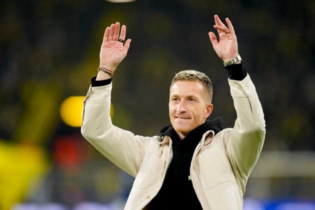 Marco Reus gestures during the UEFA Champions League 2025 26 League Phase MD6 match between Borussia Dortmund and FK Bodo Glimt at BVB Stadion Dortmund on December 10, 2025 in Dortmund, Germany. (Photo by Alex Gottschalk DeFodi Images)