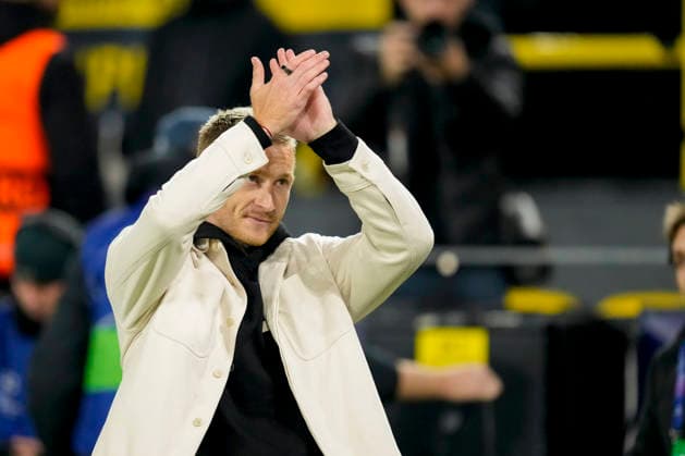 Marco Reus gestures during the UEFA Champions League 2025 26 League Phase MD6 match between Borussia Dortmund and FK Bodo Glimt at BVB Stadion Dortmund on December 10, 2025 in Dortmund, Germany. (Photo by Alex Gottschalk DeFodi Images)