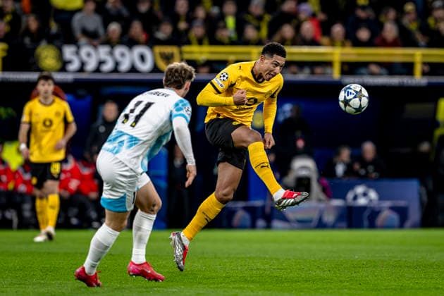 Borussia Dortmund forwarder Jobe Bellingham, during the match Borussia Dortmund vs FK Bodo Glimt at the BVB Stadion Dortmund for the Champions League - League phase - Matchday 6 season 2025-2026 in DORTMUND, Germany on 10 December 2025, (photo by Stefan Koops EYE4images DeFodi Images)