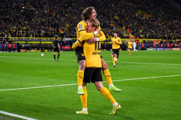 251210 Julian Brandt of Borussia Dortmund celebrates after scoring 1-0 during the UEFA Champions League football match between Borussia Dortmund and Bodo Glimt on December 10, 2025 in Dortmund. Photo: Marius Simensen BILDBYRAN COP 238 MM0052 bbeng football fotball fotboll soccer uefa champions league mesterligaen bodo glimt borussia dortmund jubel Copyright: MARIUSxSIMENSEN BB251210ZR003