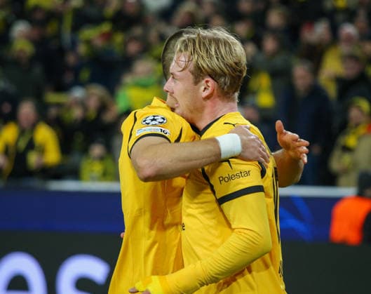 Fussball UEFA Champions League 2025 26, 6. Spieltag Ligaphase - Borussia Dortmund vs FK Bodo Glimt Bodo Glimt - Signal Iduna Park-Stadion (Dortmund): Torjubel Julian Brandt (Borussia Dortmund, 10) Dortmund Copyright: xAymanxAlahmedx