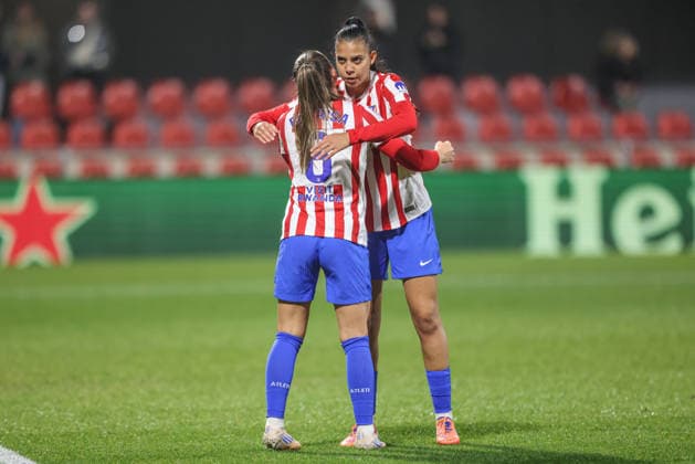 ESP, Madrid, Atletico Madrid vs FC Bayern München, Women s Champions League, Fussball, UEFA, Spielzeit 2025 2026, Centro Deportivo Wanda Alcala de Henares, 5. Spieltag im Bild: Vilde Boe Risa, Tor, Freude, Jubel und Emotion (Gol, alegria, jubilo y emocion) DFB DFL REGULATIONS PROHIBIT ANY USE OF PHOTOGRAPHS AS IMAGE SEQUENCES AND OR QUASI-VIDEO, 10.12.2025 Copyright: HMBxMedia HendrikxHamelau