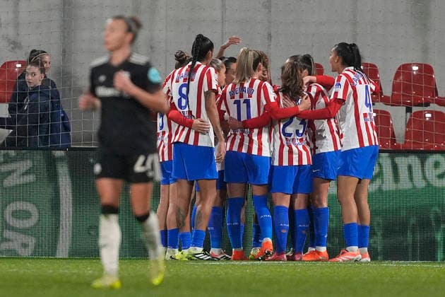 CLUB ATLETICO DE MADRID v FC BAYERN MUNCHEN. UEFA WOMEN S CHAMPIONS LEAGUE 2025 2026. ROUND 5. Club Atletico de Madrid™s players celebrate goal during UEFA Women s Champions League, Round 5. December 10,2025.(ALTERPHOTOS Acero) Alcala de HenaresSpain  Copyright: xAcerox