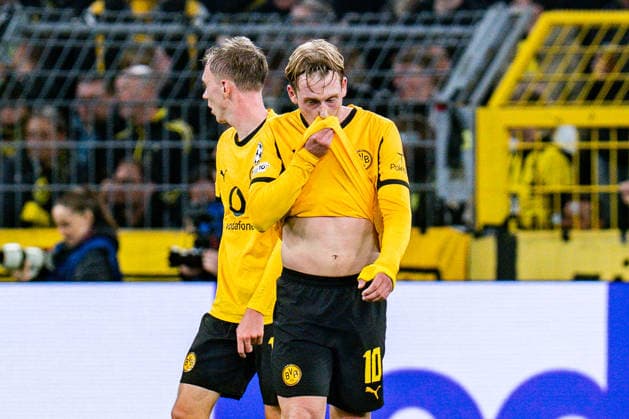 10.12.2025, Borussia Dortmund vs. FK Bodo Glimt, UEFA Champions League, 6.Spieltag Tor zum 1:1 durch Haitam Aleesami (FK Bodo Glimt 5) Maximilian Beier (Borussia Dortmund, 14) Julian Brandt (Borussia Dortmund, 10) Regulations prohibit any use of photographs as image sequences and or quasi video Copyright: xBahhoxKarax
