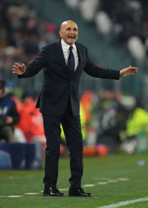 Turin, Italy, 10th December 2025. Luciano Spalletti Head coach of Juventus reacts during the Juventus vs Pafos FC UEFA Champions League match at Juventus Stadium, Turin. Picture credit should read: Jonathan Moscrop Sportimage EDITORIAL USE ONLY. No use with unauthorised audio, video, data, fixture lists, club league logos or live services. Online in-match use limited to 120 images, no video emulation. No use in betting, games or single club league player publications. SPI_020_JM_JUVE_PAFOS_UCL SPI-4325-0020