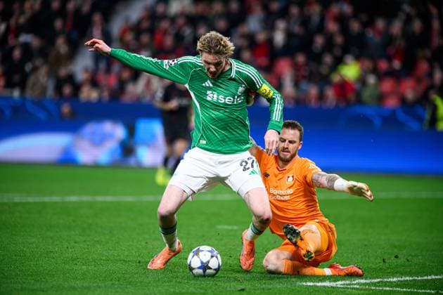 LEVERKUSEN, GERMANY - 10 DECEMBER, 2025: Mark Flekken, penalty - UEFA Champions League, match Bayer 04 Leverkusen vs Newcastle United at BayArena.  Copyright: xVitaliixKliuievx