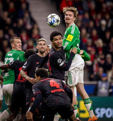 Leverkusen, Germany. 10th Dec 2025. . Malik Tillman (Leverkusen) Nick Woltemade (New) Bayer Leverkusen - Newcastle United 10.12.2025