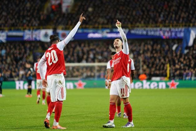 Gabriel Martinelli of Arsenal puts his side 3-0 ahead Club Brugge v Arsenal, UEFA Champions League, Group Stage, Football, Jan Breydel Stadium, Brugge, Belgium - 10 Dec 2025Brugge Jan Breydel Stadium Belgium EDITORIAL USE ONLY No use with unauthorised audio, video, data, fixture lists, club league logos or live services. Online in-match use limited to 120 images, no video emulation. No use in betting, games or single club league player publications. Copyright: xDavidxWinter Shutterstockx 16009951ch