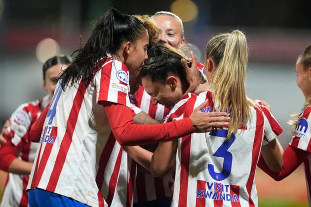 CLUB ATLETICO DE MADRID v FC BAYERN MUNCHEN. UEFA WOMEN S CHAMPIONS LEAGUE 2025 2026. ROUND 5. Club Atletico de Madrid™s Fiamma Benitez celebrates goal with her teammates during UEFA Women s Champions League, Round 5. December 10,2025.(ALTERPHOTOS Acero) Alcala de HenaresSpain  Copyright: xAcerox