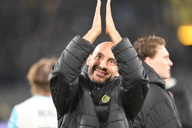 Haitam ALEESAMI (FK Bodoe Glimt, Bodö Glimt) Schlussjubel, FK Bodoe Glimt, Bodö Glimt Fussball UEFA Champions League Gruppenphase 6. Spieltag, matchday6, Borussia Dortmund (DO) - FK Bodoe Glimt 2-2 am 10.12.2025 in Dortmund Deutschland. UEFA regulations prohibit any use of photographs as image sequences and or quasi-video Â