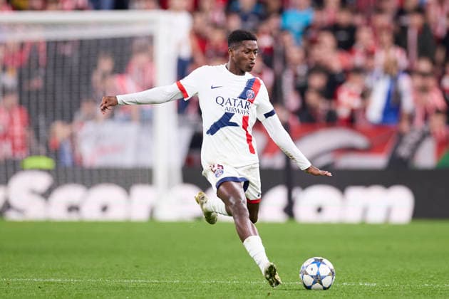 Athletic Club v Paris Saint-Germain FC - UEFA Champions League 2025-26 League Phase MD6 Nuno Mendes of Paris Saint-Germain in action during the UEFA Champions League 2025-26 League Phase MD6 match between Athletic Club and Paris Saint-Germain FC at San Mames on December 10, 2025, in Bilbao, Spain. Bilbao San Mames Basque Coountry Spain RL_ATHvPSG_CL_000260 Copyright: xRicardoxLarreinax