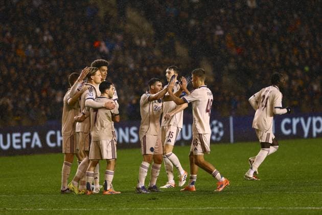 Qarabag FK v Ajax - UEFA Champions League BAKU, AZERBAIJAN - DECEMBER 10: AFC Ajax players celebrate after scoring a goal during the UEFA Champions League group stage MD6 match between Qarabag FK and AFC Ajax at Tofiq Bahramov Stadium in Baku, Azerbaijan, on December 10, 2025. Resul Rehimov Anadolu Baku Azerbaijan. Editorial use only. Please get in touch for any other usage.  Copyright: x2025xAnadoluxResulxRehimovx