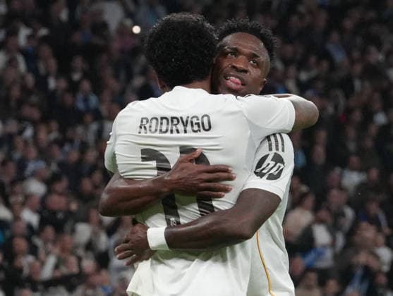 FOOTBALL - CHAMPION LEAGUE - REAL MADRID - MANCHESTER CITY Le 10 12 2025 Celebration Goal 11 Rodrygo of Real Madrid during the UEFA Champions League, League phase, MD6 football match between Real Madrid and Manchester City on 10 December 2025 at Stade Santiago Bernabeu in Spain - Photo : Laurent Lairys MadridSpain  Copyright: xLaurentxLairysx