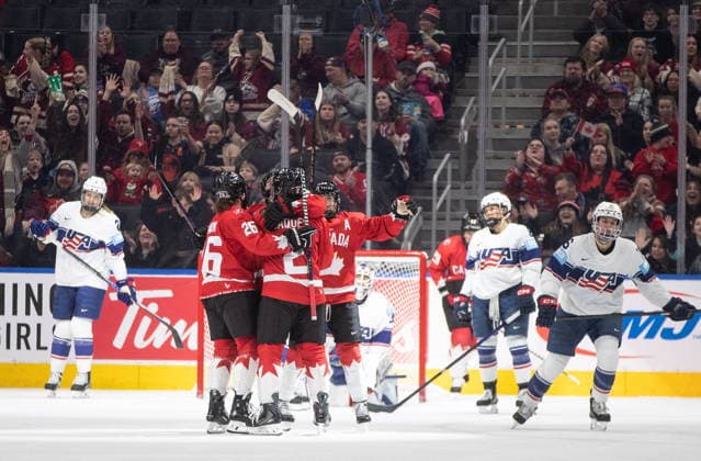 December 10, 2025, Edmonton, Ab, CANADA: Canada celebrates a goal against the United States during second period Rivalry Series action in Edmonton on Wednesday, December 10, 2025. Canada News - December 10, 2025  - ZUMAc35_ 20251210_zaf_c35_107 Copyright: xJasonxFransonx