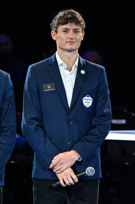 Decathlon - CMA CGM Cycling Team 2026 Presentation Swiss rider Felix Gall participates in the team presentation ahead of the 2026 season in Villeneuve d Ascq, France, on December 11, 2025. Villeneuve d Ascq France  Copyright: xGautierxDemouveauxx originalFilename:demouveaux-notitle251211_npg9Q.jpg