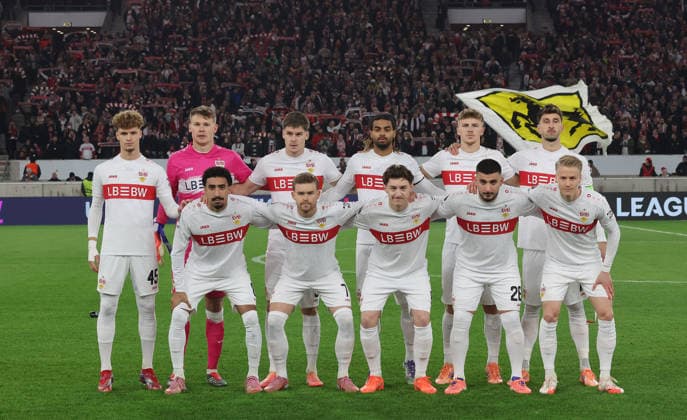 Stuttgart , Fußball UEFA Europa League VfB Stuttgart vs. Maccabi Tel Aviv , Mannschaft Stuttgart