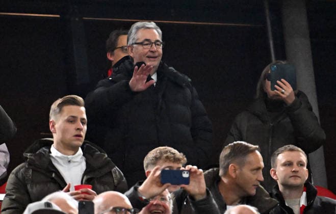 11.12.2025, xsltx, Fussball UEFA Europa League, VfB Stuttgart - Maccabi Tel Aviv v.l. Dietmar Allgaier (Praesident VfB Stuttgart) Stuttgart
